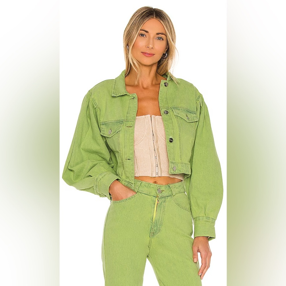 Tach Clothing Lime Green Caliz Denim Jacket